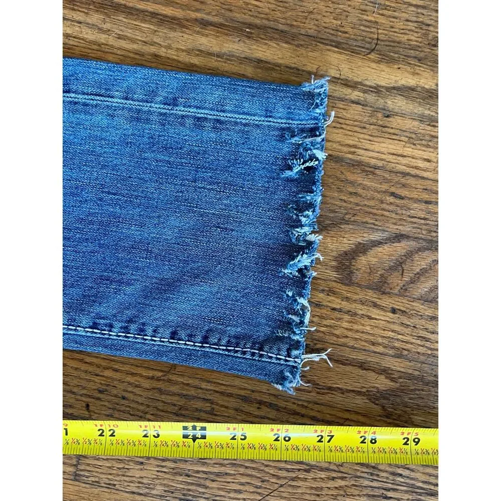 TRUE RELIGION Blue Denim White Stitch Micky Big T Jeans  Mens Size 33